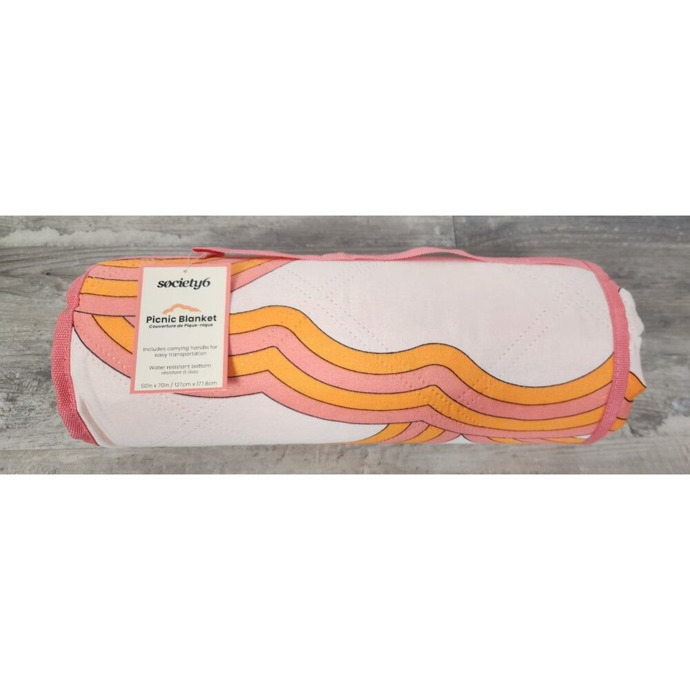 Society 6 Picnic Blanket Water Resistant Carrying Handle 50"x70" NWT